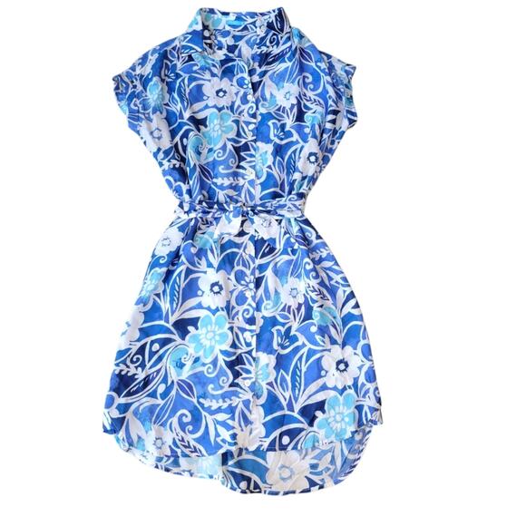 J. Mclaughlin Floral Button Up Tie Dress Women's Small - Picture 4 of 9